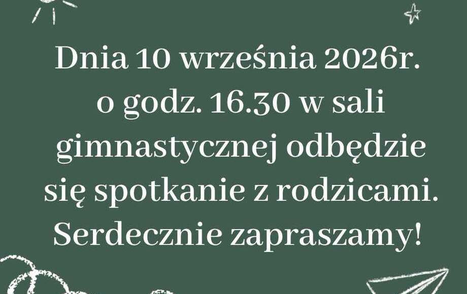 Spotkanie z rodzicami w Szkole Podstawowej im. Świętego Jana